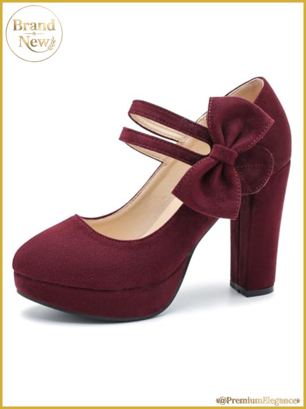 Mary Jane Platform Pumps Bow Block Heel Dress Shoes